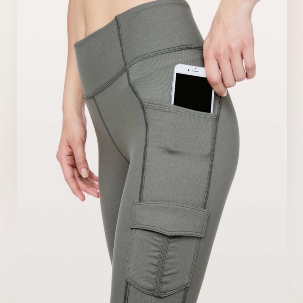 Lululemon Scenic Route 7/8 Tight in Grey Sage Luon fabric